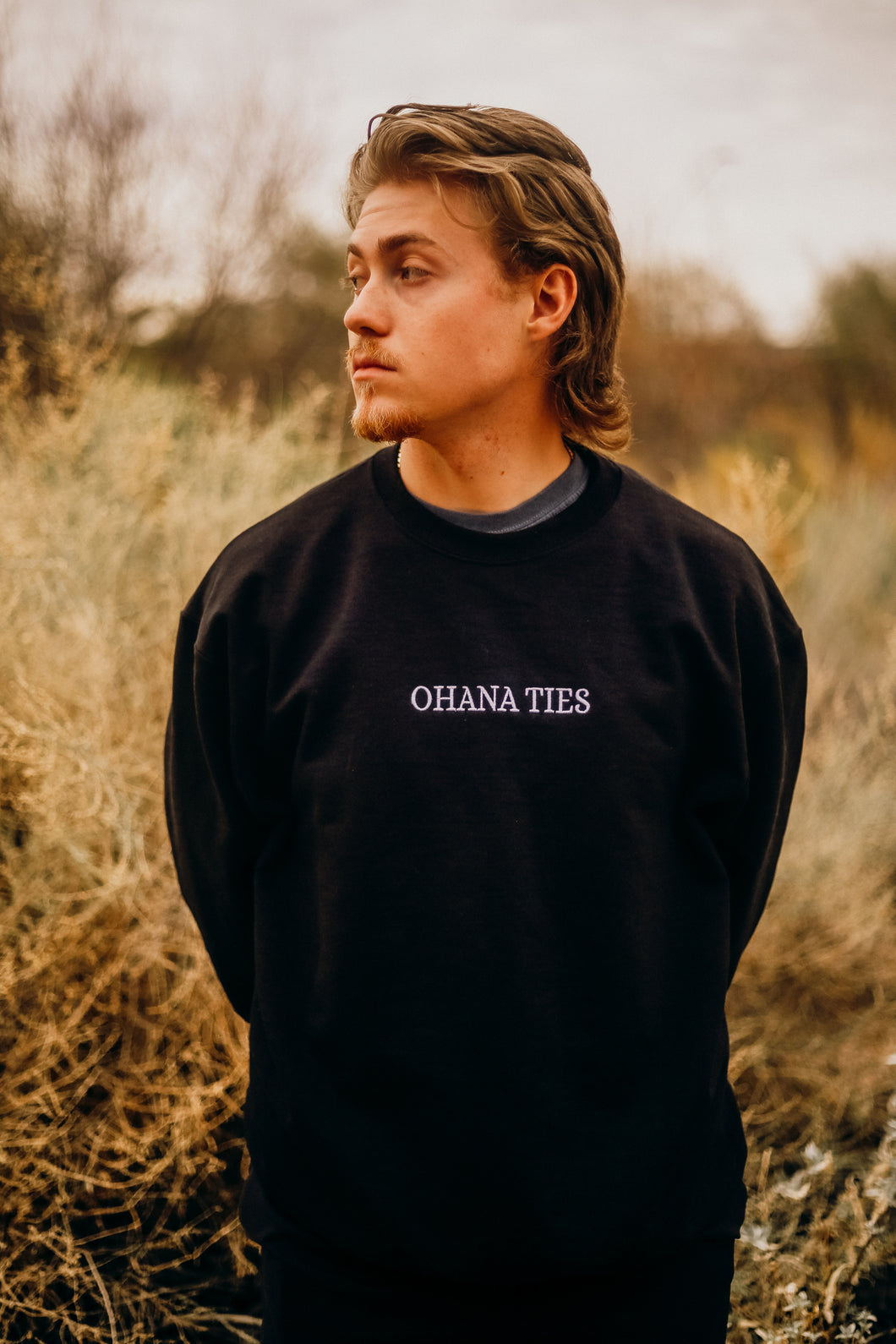 Ohana Ties Embroidered Sweater - Black and White